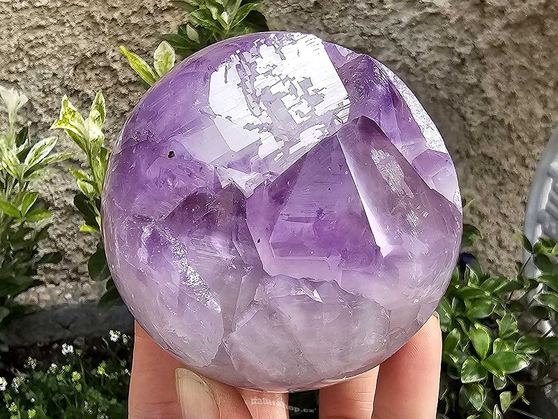 Amethyst ball with cavity with crystals Ø75mm Brazil