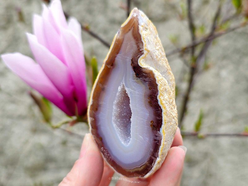Natural agate geode with cavity 150g