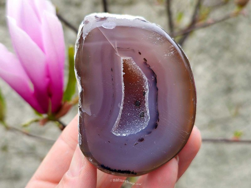 Natural agate geode with cavity 167g