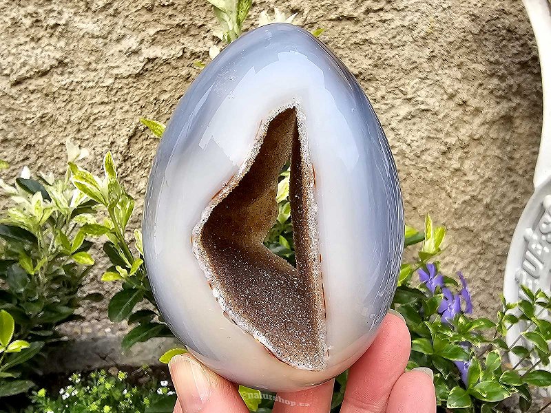 Achátové vejce s dutinou 458g Brazílie