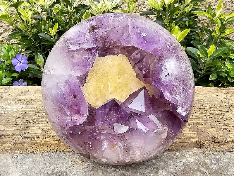 Unique amethyst ball with crystals Ø120mm Brazil