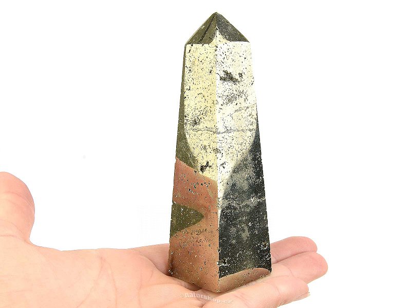 Pyrite obelisk with hollows 321g Peru