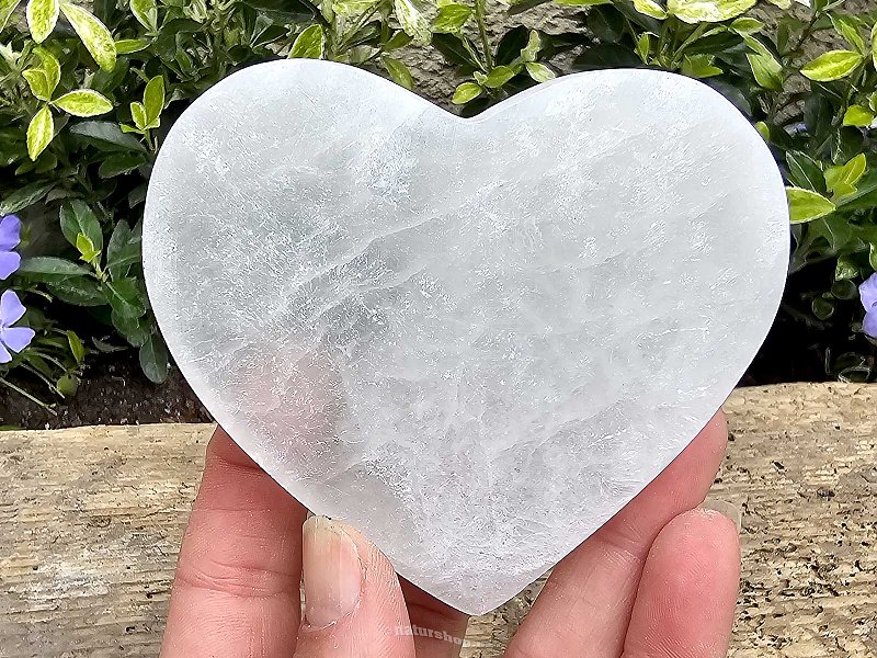 Selenite flat heart approx. 8cm (Morocco)