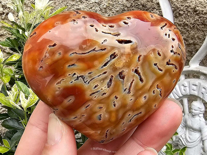 Carnelian polished heart (Madagascar) 249g