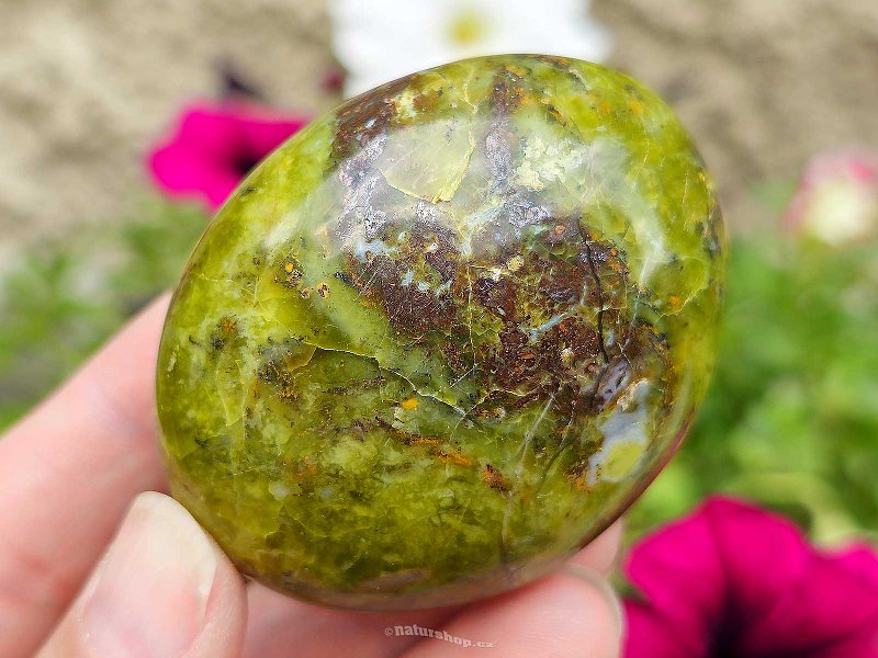 Leštěný kámen zelený opál 117g Madagaskar