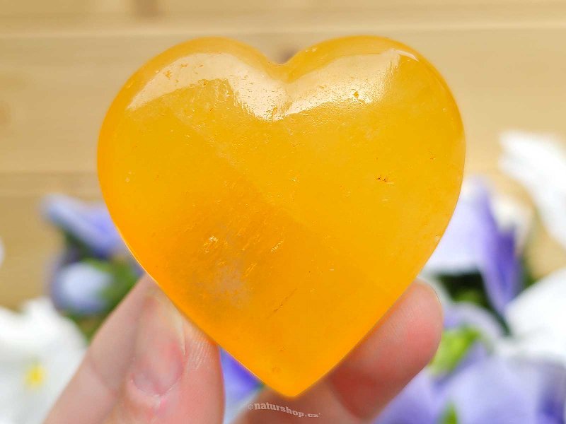 Oranžový kalcit srdce 98g z Pákistánu