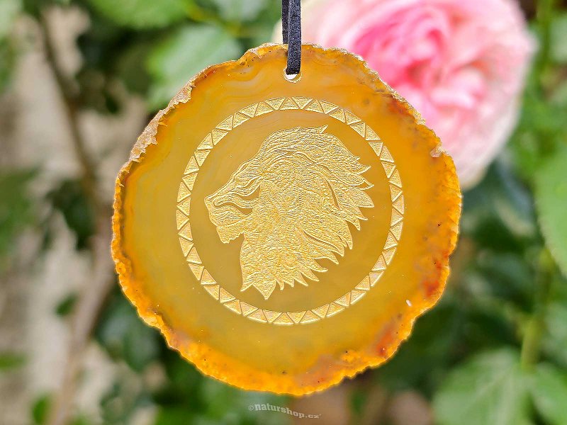 Agate Lion Skin Pendant (23g)