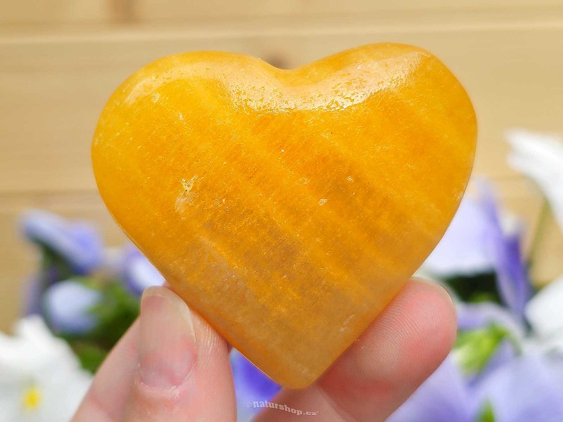 Oranžový kalcit srdce z Pákistánu (98g)