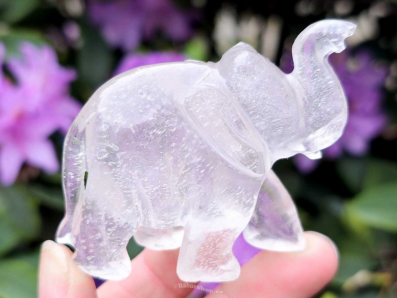 Lucky crystal elephant from India 89g