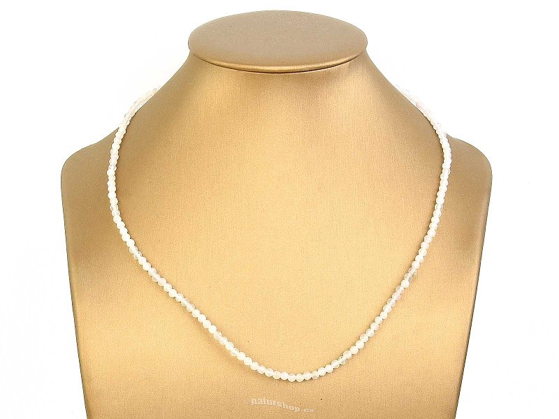 Necklace of rosy beads, polished 3mm Ag 925/1000 (47cm)
