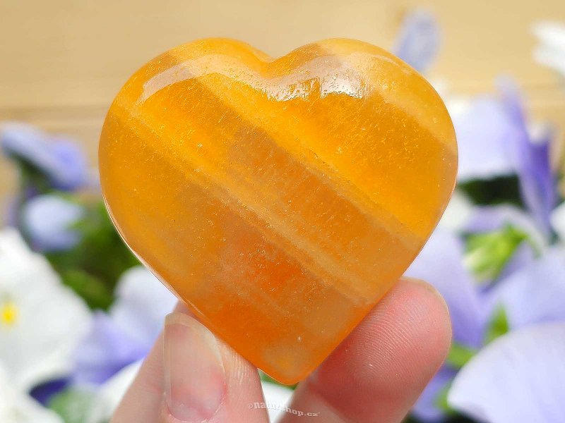 Oranžový kalcit srdce z Pákistánu 79g