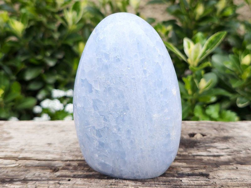 Calcite blue standing stone (Madagascar) 552g