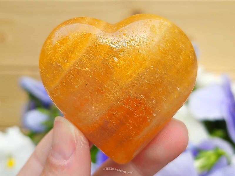 Oranžový kalcit srdce z Pákistánu 100g