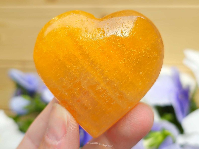 Oranžový kalcit srdce z Pákistánu 103g
