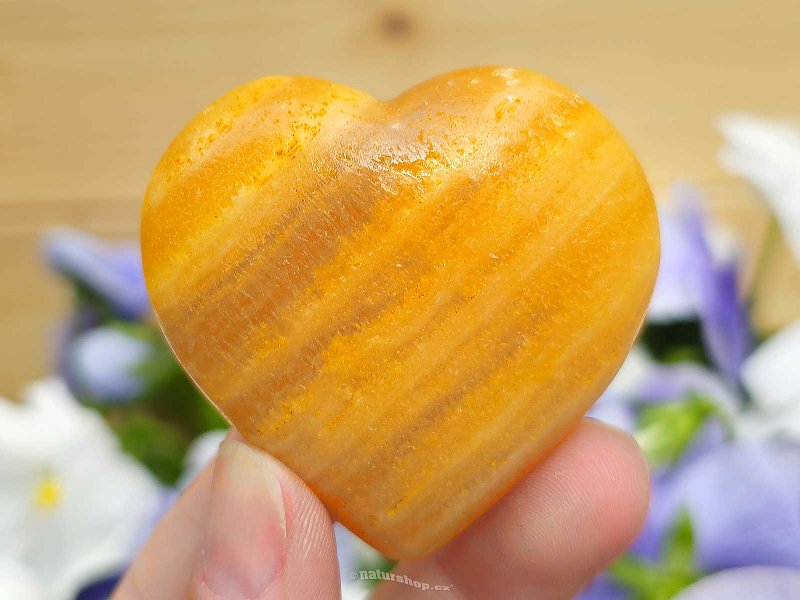 Oranžový kalcit srdce z Pákistánu 87g