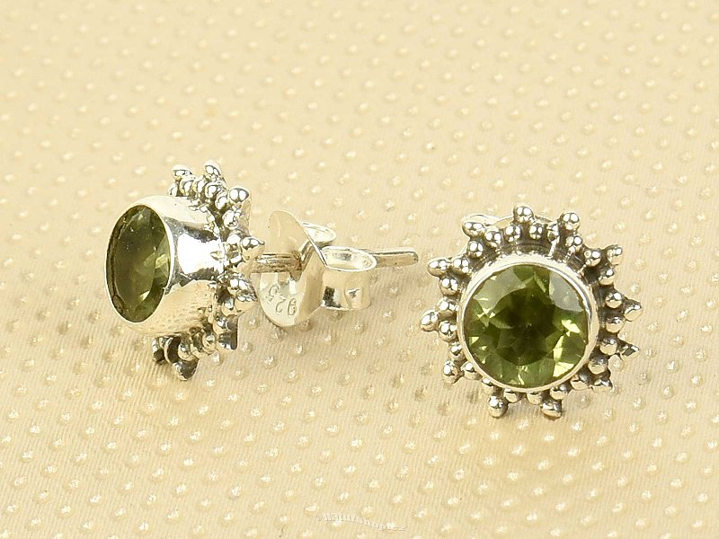 Olivine sun earrings Ag 925/1000 stud