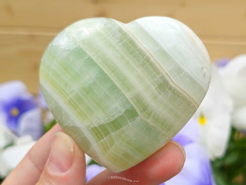 Calcite pistachio heart from Pakistan 142g