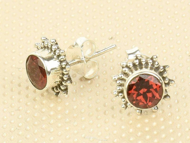 Garnet earrings sun cut Ag 925/1000