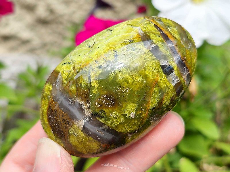 Polished stone green opal 132g Madagascar