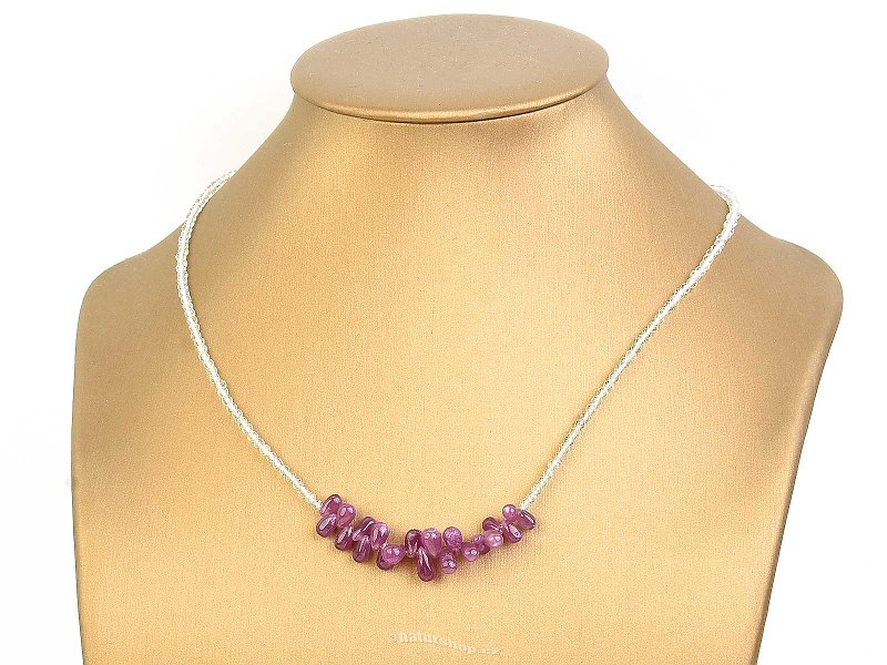 Necklace topaz + ruby clasp Ag 925/1000 (44-48cm)
