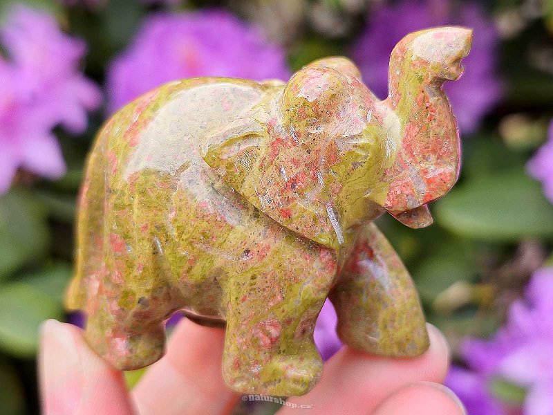 Handmade Epidote Elephant for Good Luck 119g India