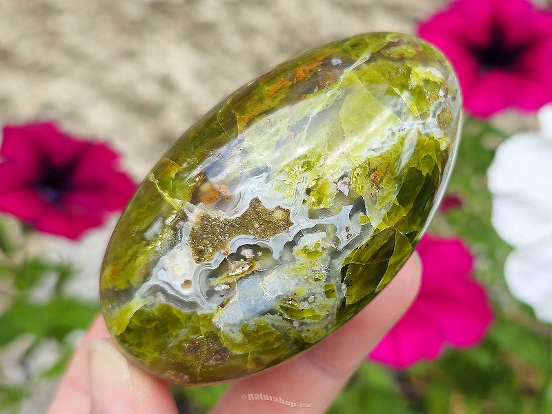 Polished stone green opal 161g Madagascar