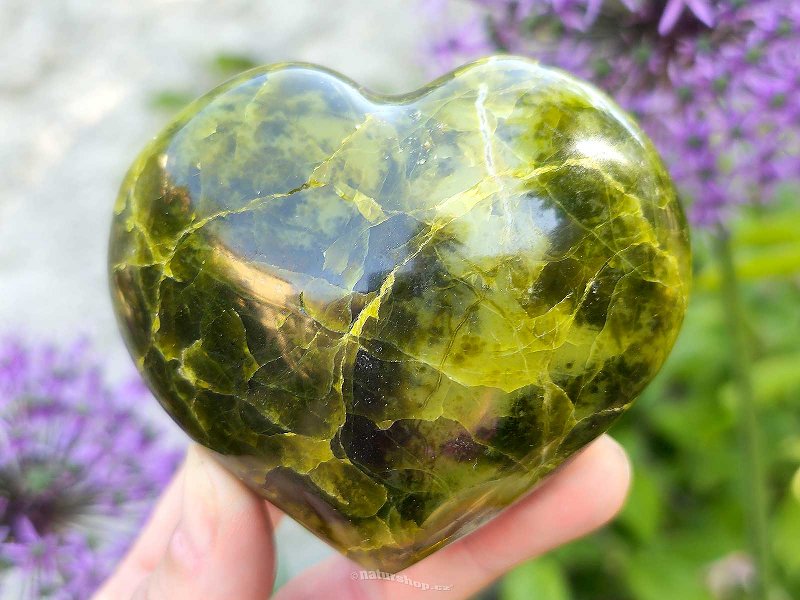 Hladké srdce zelený opál (305g) Madagaskar