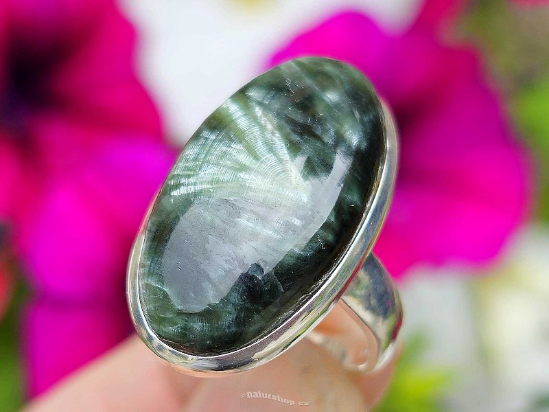 Ring seraphite oval Ag 925/1000 8.4g size 60
