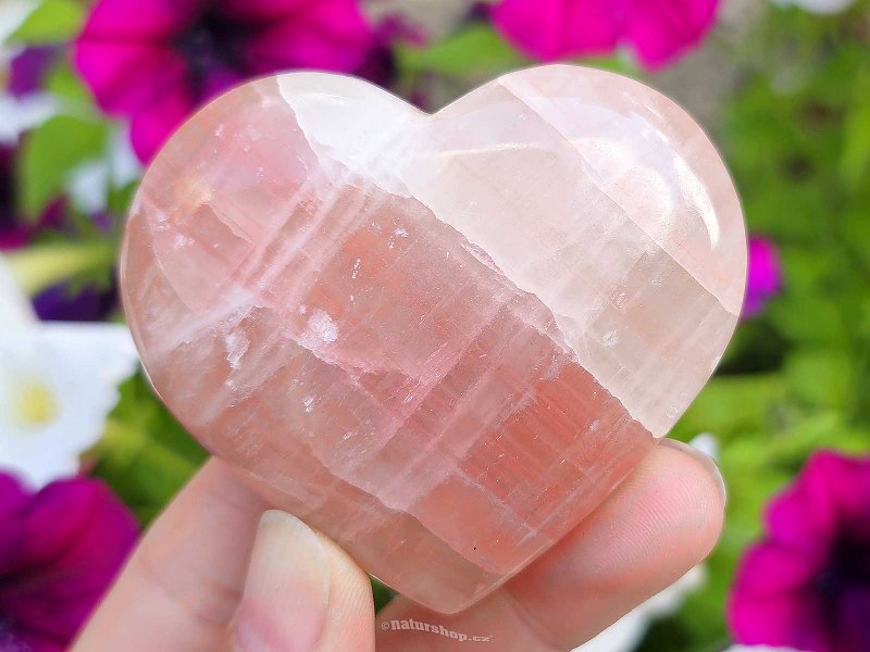 Růžový kalcit srdce z Pakistánu 129g