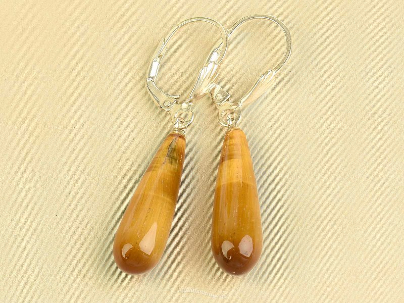 Earrings tiger eye drop Ag 925/1000 4.0g