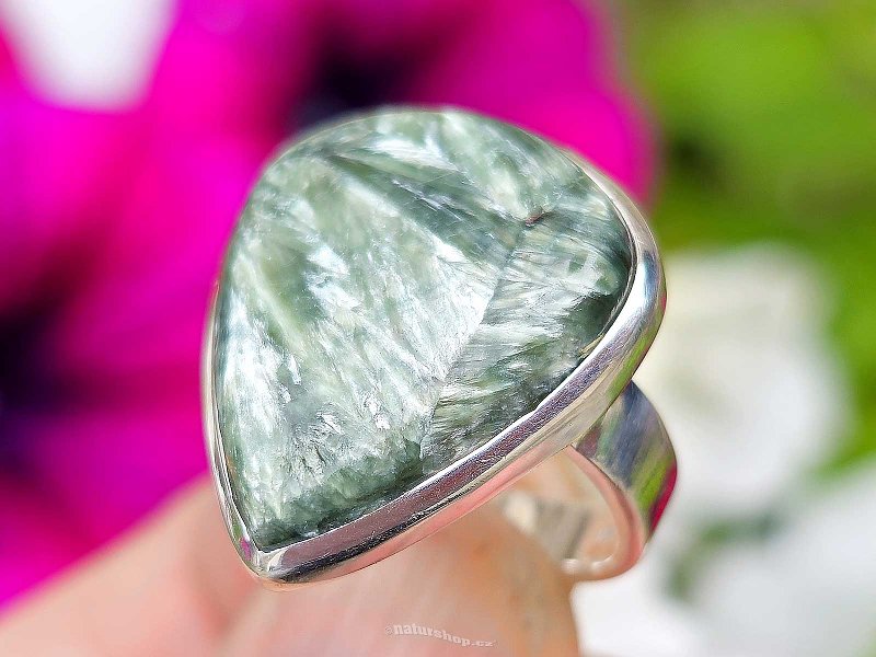Ring seraphinite drop Ag 925/1000 6.6g size 55