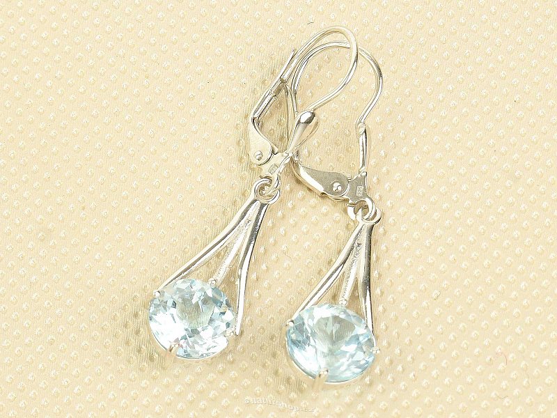 Blue topaz earrings (sky blue) cut Ag 925/1000 Rh