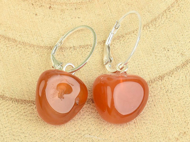 Carnelian drum earrings Ag 925/1000