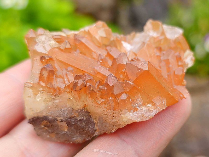 Tangerine druse crystal with Brazil crystals 39g