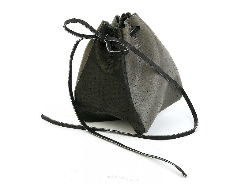 Leather bag black - gray