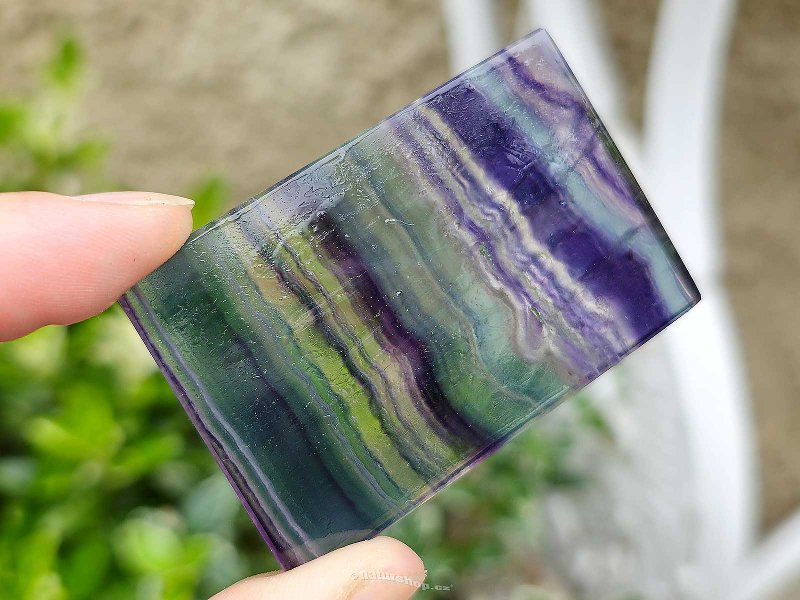 Polished fluorite plate from China 38g