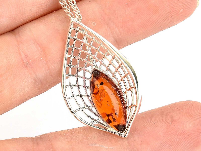 Original pendant honey amber Ag 925/1000