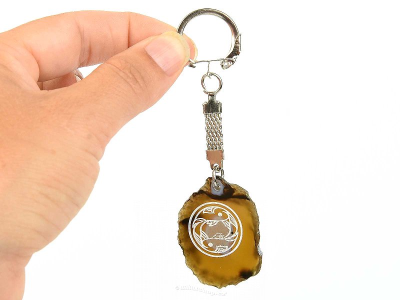 Agate slice keychain Fish 14.2g