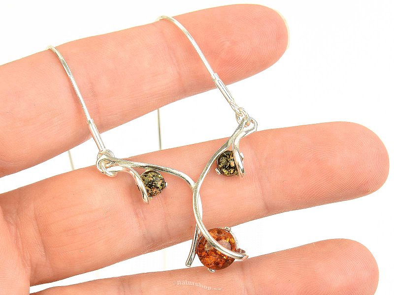 Amber necklace Ag 925/1000 42 - 46cm 5.5g