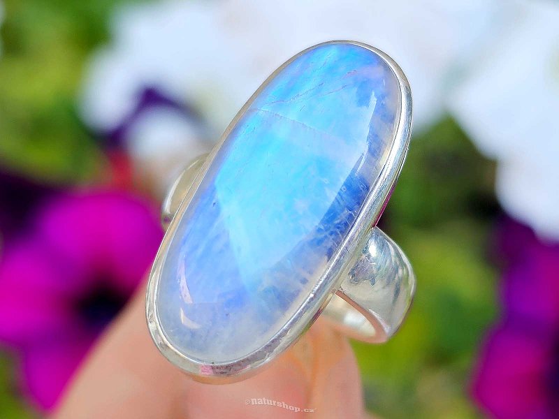 Moonstone ring oval Ag 925/1000 size 54 (10.1g)