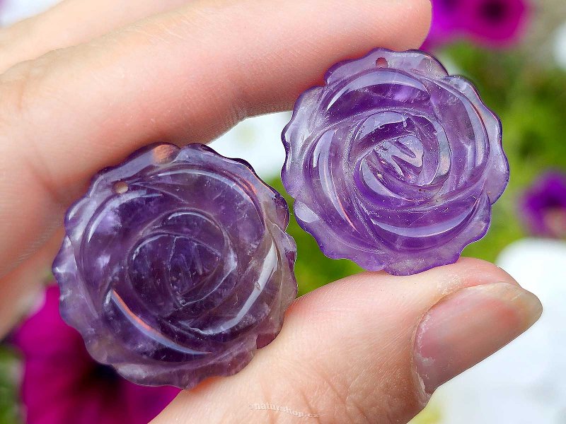 Amethyst cut rose 25mm