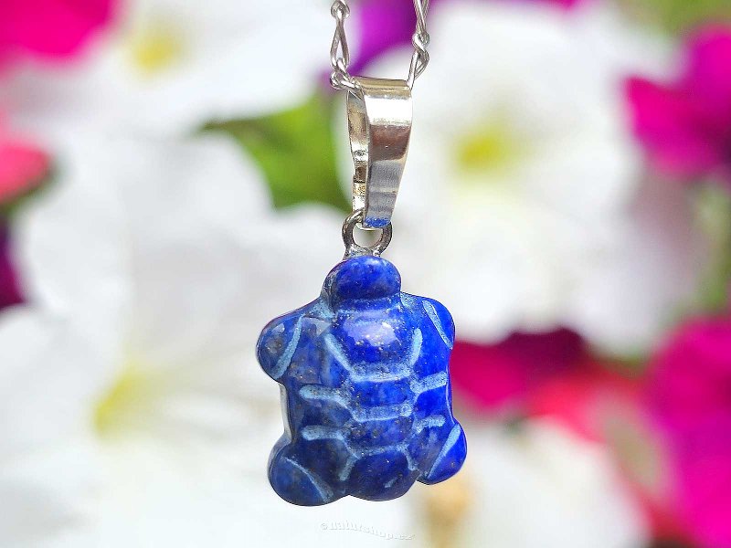 Pendant lapis lazuli mini turtle jewelry handle