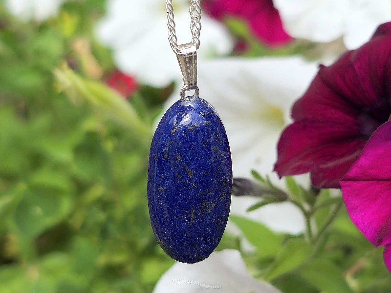 Oval pendant lapis lazuli 30 x 15mm handle Ag 925/1000