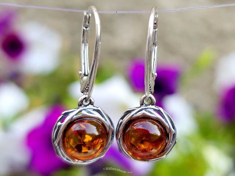 Earrings amber Ag 925/1000 2.8g