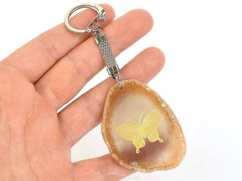 Agate slice keychain 21.1g