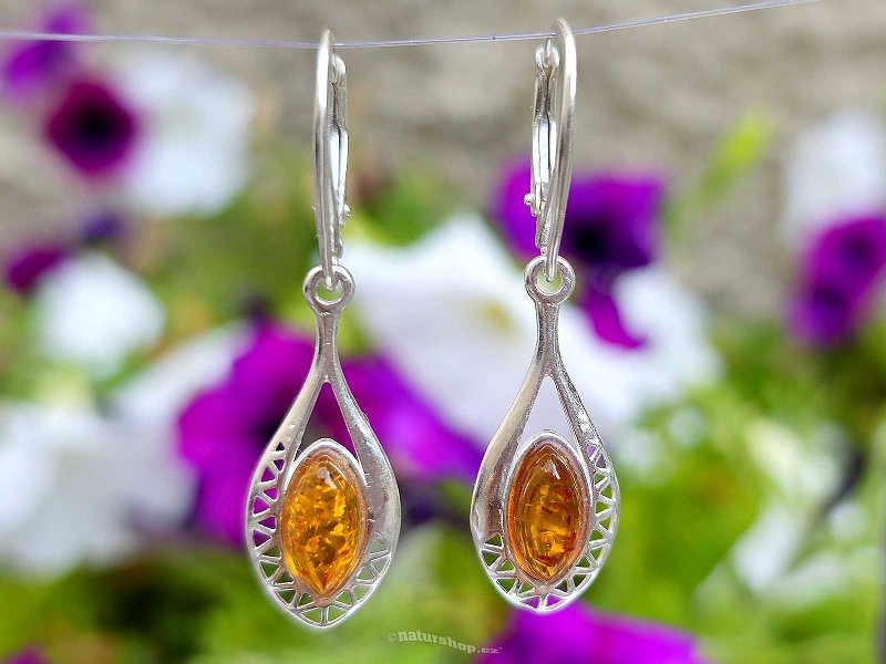 Amber silver earrings Ag 925/1000