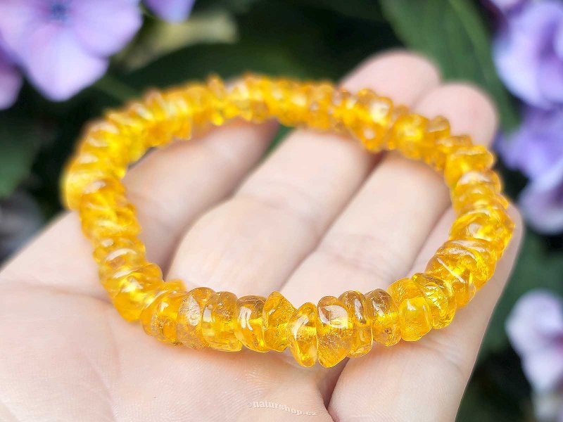 Amber yellow bracelet chopped shapes