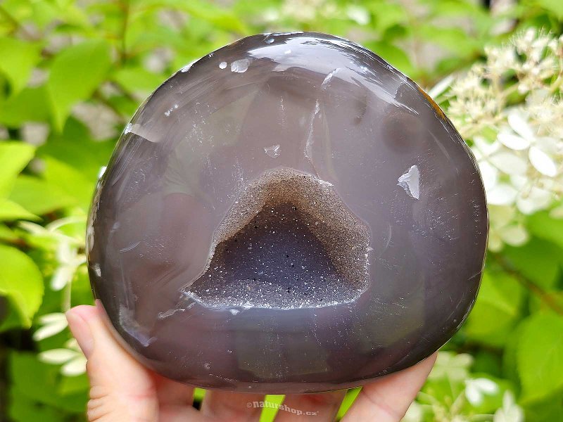 Agate large geode gray with cavity Brazil 679g