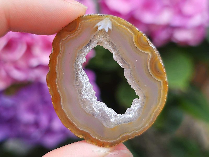 Light honey agate slice from Brazil 11g