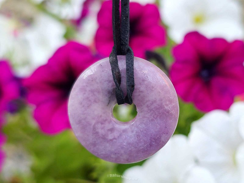 Lepidolite donut on skin 30mm